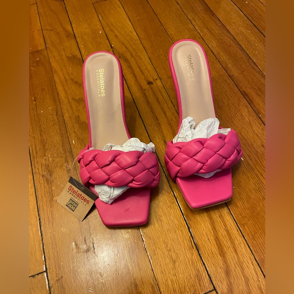 Pink Braided Slide Sandals by Stelatoes (brand new / never worn)